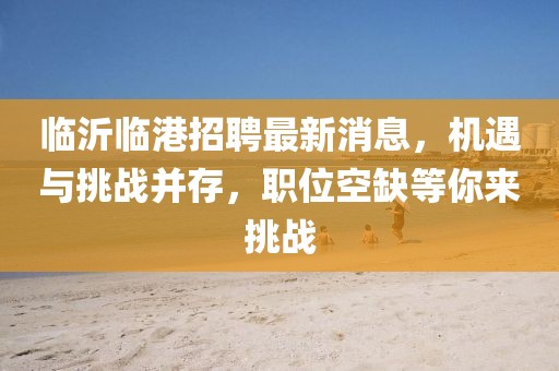 臨沂臨港招聘最新消息，機遇與挑戰(zhàn)并存，職位空缺等你來挑戰(zhàn)