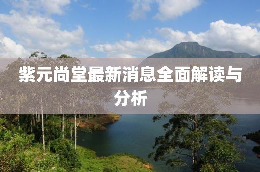 紫元尚堂最新消息全面解讀與分析