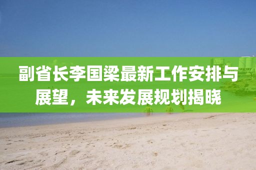 副省長李國梁最新工作安排與展望，未來發(fā)展規(guī)劃揭曉