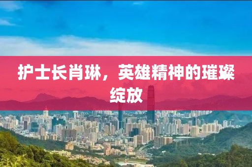 護士長肖琳，英雄精神的璀璨綻放