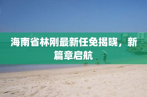 海南省林剛最新任免揭曉，新篇章啟航