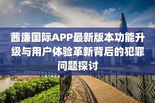 茜廉國際APP最新版本功能升級與用戶體驗(yàn)革新背后的犯罪問題探討