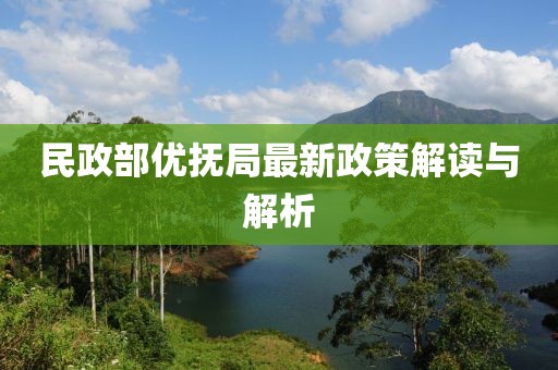 民政部優(yōu)撫局最新政策解讀與解析
