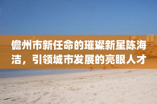 儋州市新任命的璀璨新星陳海潔，引領(lǐng)城市發(fā)展的亮眼人才