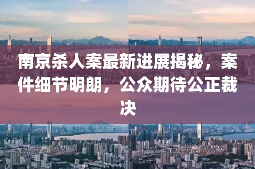 南京殺人案最新進展揭秘，案件細節(jié)明朗，公眾期待公正裁決