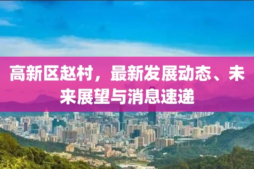 高新區(qū)趙村，最新發(fā)展動態(tài)、未來展望與消息速遞