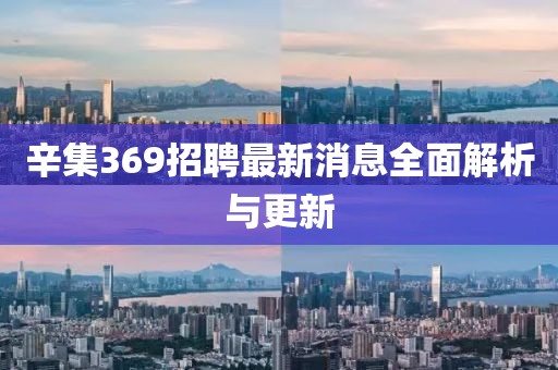 辛集369招聘最新消息全面解析與更新