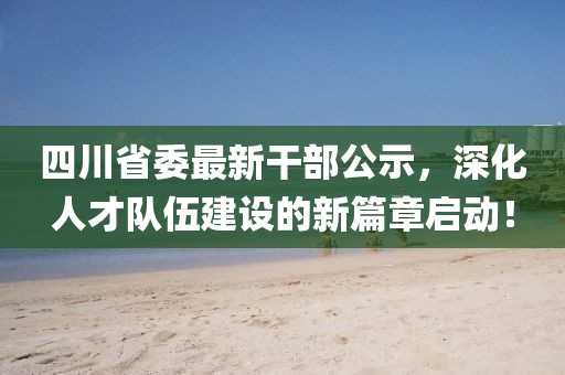 四川省委最新干部公示，深化人才隊(duì)伍建設(shè)的新篇章啟動(dòng)！