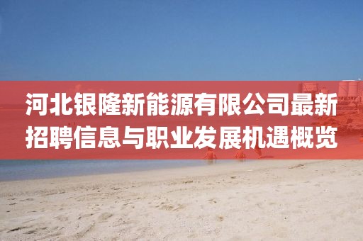 河北銀隆新能源有限公司最新招聘信息與職業(yè)發(fā)展機遇概覽