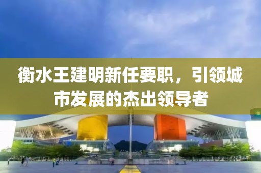 衡水王建明新任要職，引領(lǐng)城市發(fā)展的杰出領(lǐng)導(dǎo)者